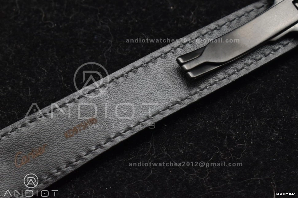 on Strap BVF Black 1046 Cartier MIYOTA de Black 1:1 Dial ZeroBulk Best 40mm Santos Edition Leather PVD 0415